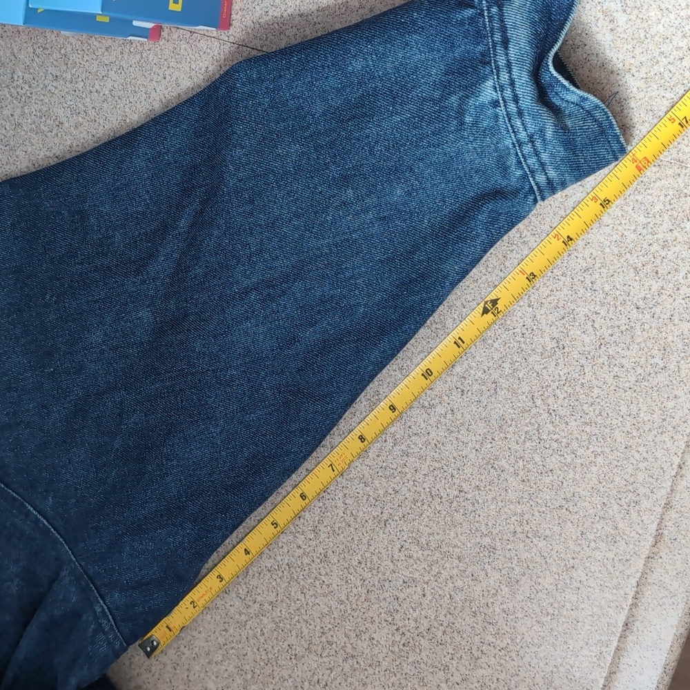 Vintage Nuggetswear oversized cropped blue denim jean jacket, sz Med - Picture 10 of 16
